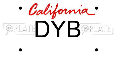 DYB California License Plate