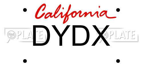 DYDX California License Plate