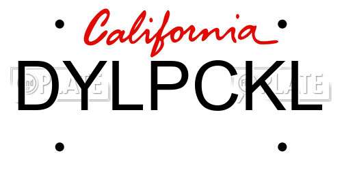 DYLPCKL California License Plate