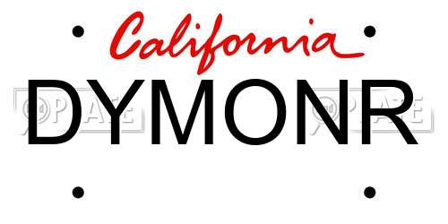 DYMONR California License Plate