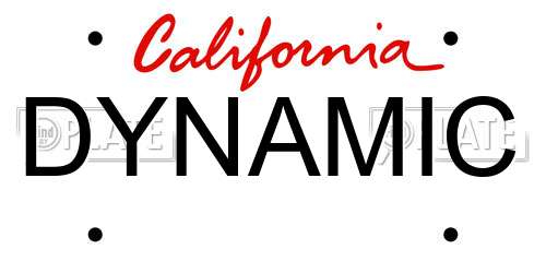 DYNAMIC California License Plate
