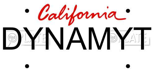 DYNAMYT California License Plate