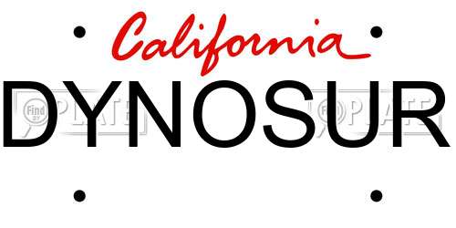 DYNOSUR California License Plate