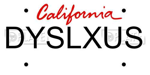 DYSLXUS California License Plate