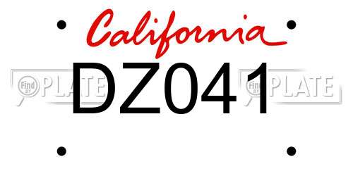 DZ041 California License Plate