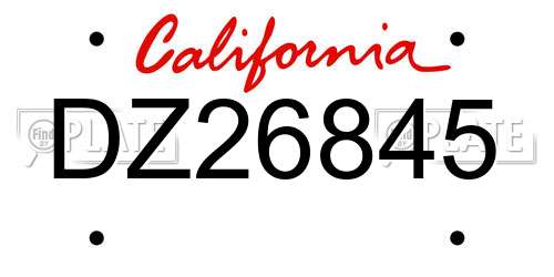 DZ26845 California License Plate
