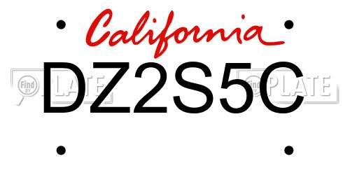 DZ2S5C California License Plate