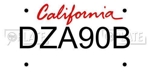 DZA90B California License Plate