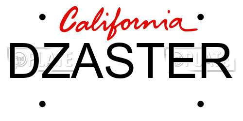 DZASTER California License Plate