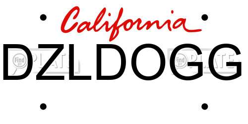 DZLDOGG California License Plate