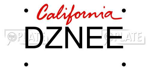 DZNEE California License Plate