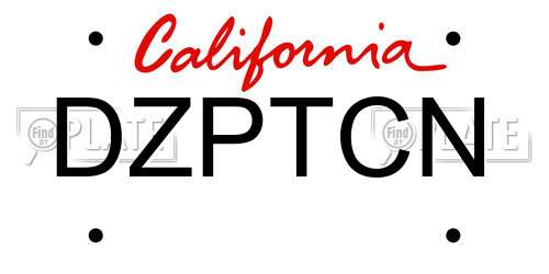 DZPTCN California License Plate