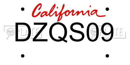 DZQS09 California License Plate