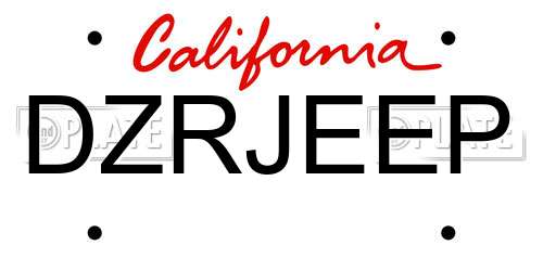 DZRJEEP California License Plate