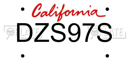 DZS97S California License Plate