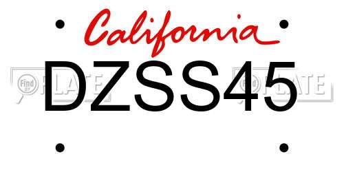 DZSS45 California License Plate