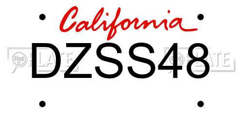 DZSS48 California License Plate