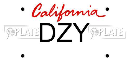 DZY California License Plate