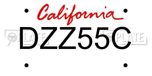DZZ55C California License Plate
