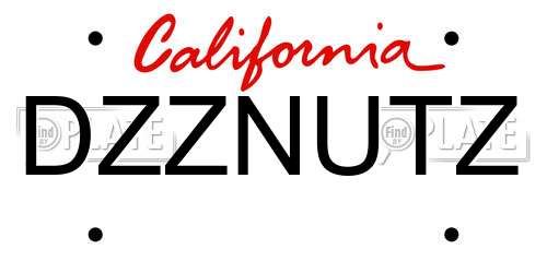 DZZNUTZ California License Plate