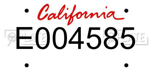 E004585 California License Plate