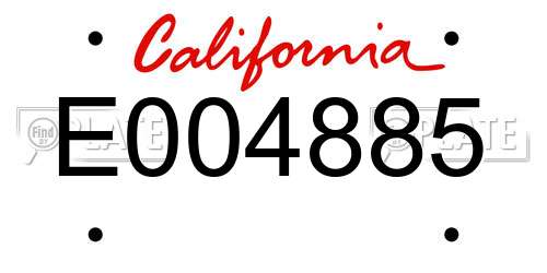 E004885 California License Plate