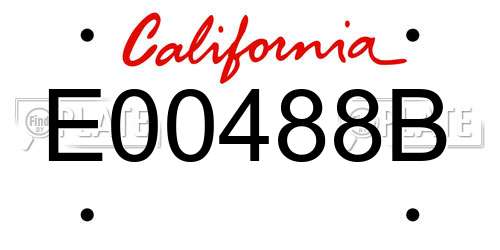 E00488B California License Plate