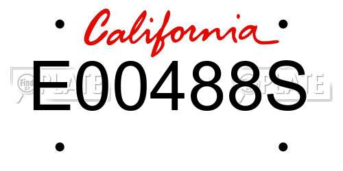 E00488S California License Plate