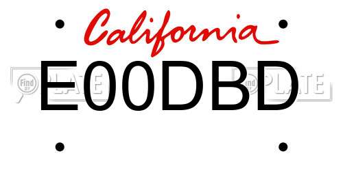E00DBD California License Plate