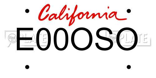 E00OSO California License Plate