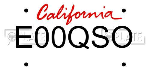 E00QSO California License Plate