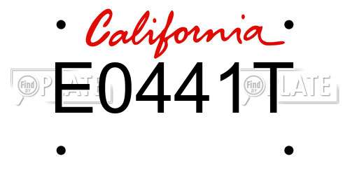 E0441T California License Plate