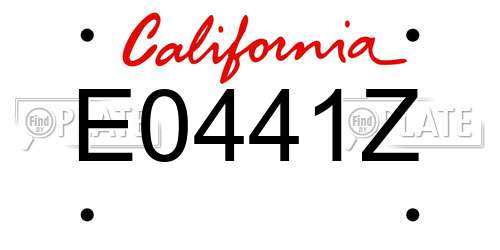 E0441Z California License Plate