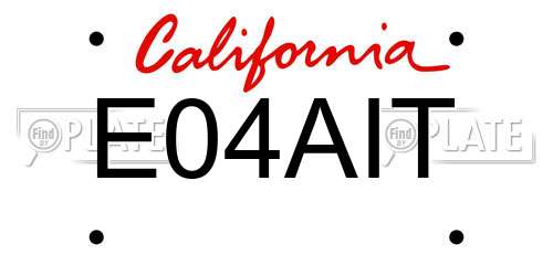 E04AIT California License Plate