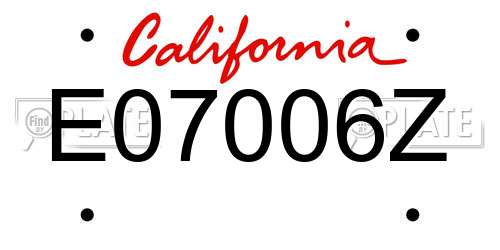 E07006Z California License Plate
