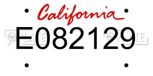 E082129 California License Plate