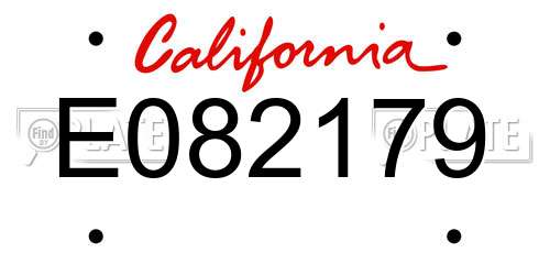 E082179 California License Plate