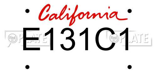E131C1 California License Plate