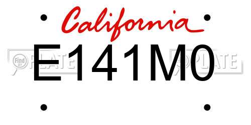 E141M0 California License Plate