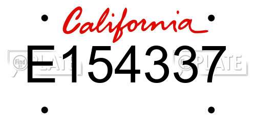 E154337 California License Plate