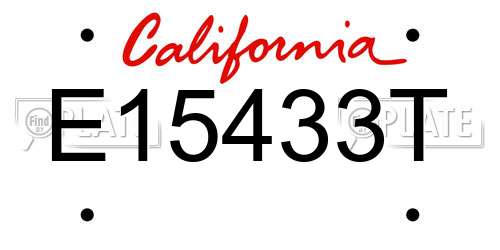 E15433T California License Plate