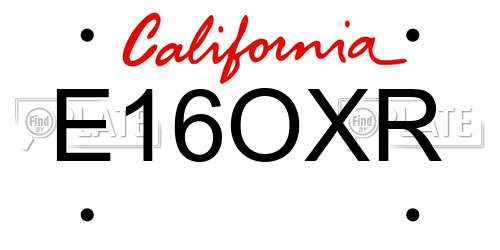 E16OXR California License Plate