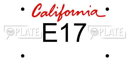 E17 California License Plate