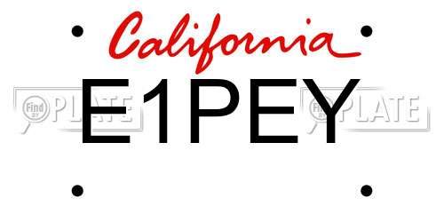 E1PEY California License Plate