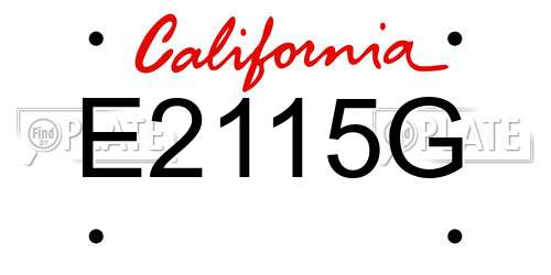 E2115G California License Plate