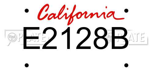 E2128B California License Plate