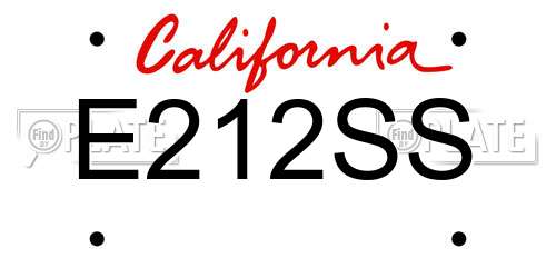 E212SS California License Plate