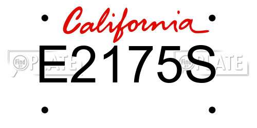 E2175S California License Plate