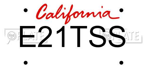 E21TSS California License Plate
