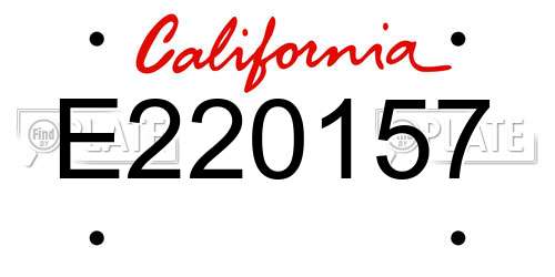 E220157 California License Plate